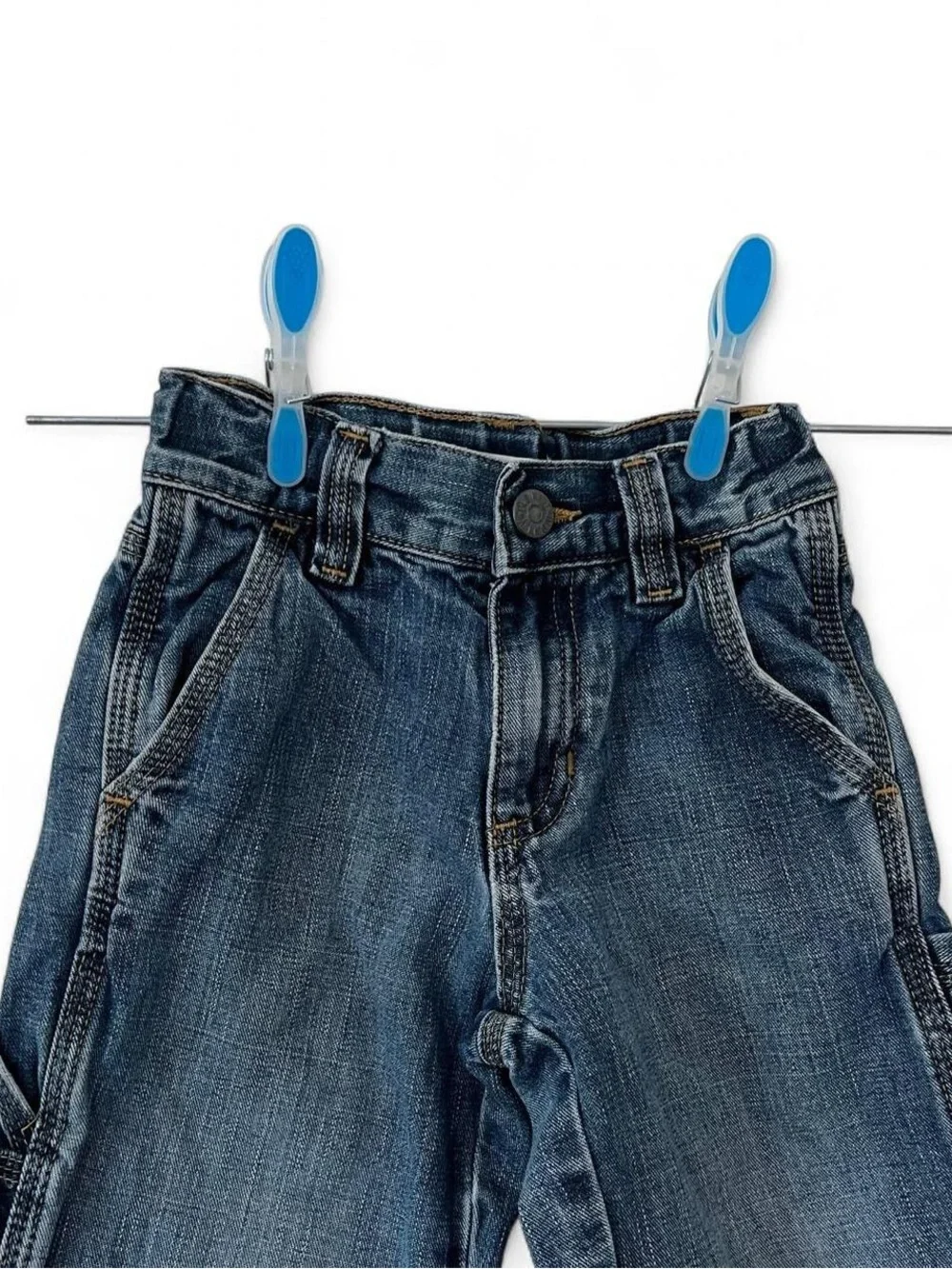 Toddler Boy 2T Vintage Old Navy Carpenter Denim Straight Leg Jeans Hammer Loops